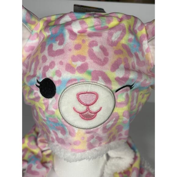 Squishmallow Michela Earflap Hat Pink Leopard Girl’s Beanie One Size - Picture 2 of 11